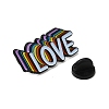 Rainbow Word LOVE Enamel Pins JEWB-P030-M01-3