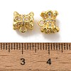 Flower Brass Micro Pave Cubic Zirconia Tube Bails KK-C072-05A-G-2