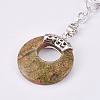 Natural Unakite Keychain KEYC-P041-D20-3