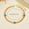 Brass Enamel Flower Link Chain Anklets for Women OS0733-2