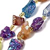 Electroplated Raw Rough Natural Amethyst Beads Strands G-Z131-J02-10-2