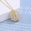 Heart Combination Clover 925 Sterling Silver Micro Pave Clear Cubic Zirconia Pendant Necklaces with Magnetic Clasps FS-WG869B6-02-1