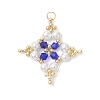 7Pcs Glass Seed Beaded Star Pendants PALLOY-MZ01165-2