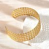 Hollow Out 304 Stainless Steel Cuff Bangles for Women BJEW-Z096-01G-3