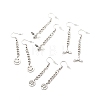 Curb Chains with Charm Long Dangle Earrings EJEW-JE04963-1