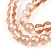 Baking Paint Transparent Glass Beads Strands DGLA-N011-8mm-04-3