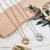 2Pcs 2 Colors Alloy Wing Paw Print & 304 Stainless Steel Flat Round Locket Pendant Necklaces NJEW-DR00017-3