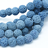 Natural Lava Rock Round Bead Strands X-G-I124-8mm-11-4