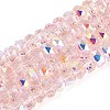 Electroplate Transparent Glass Beads Strands X-EGLA-N022-04A-D14-1