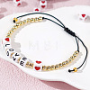 Love Word Acrylic Cube Braided Bead Bracelets EG4243-2