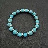 Round Synthetic Turquoise Beaded Stretch Bracelets for Women Men MY8494-8-1