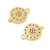 Brass Micro Pave Cubic Zirconia Connector Charms KK-U056-05G-2