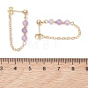 4 Pairs 4 Styles Natural Agate & Amethyst & Apatite & Green Aventurine Dangle Stud Earrings EJEW-TA00801-6