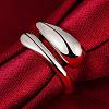 Real Platinum Plated Adjustable Brass Finger Rings for Women RJEW-BB07574-C-2