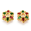 6-Petal Alloy Enamel Bead Caps X1-ENAM-TAC0023-07-3