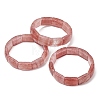 Rectangle Natural Strawberry Quartz Beaded Stretch Bracelets for Women Men GG-CBA9ACE-C10-4