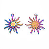 Rainbow Color Alloy Big Pendant Settings for Enanmel PALLOY-N156-195-3