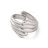 304 Stainless Steel Open Cuff Rings for Women RJEW-K258-10P-3