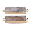 Electroplated Natural Druzy Agate Links/Connectors G-G656-02F-2