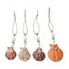 Electroplate Sea Shell Pendant Decorations HJEW-JM04567-2