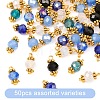 50Pcs Alloy & Glass Pendants PALLOY-YW00191-01-1