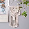 Cotton Cord Macrame Woven Wall Hanging HJEW-C010-13-1