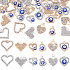 48Pcs 12 Styles Alloy Rhinestone Pendants FIND-GA0007-12-1