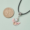 Glass Seed Beads & Glass Pearl Angel Pendant Necklaces NJEW-MZ00056-04-3