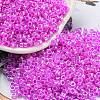 Electroplate Transparent Glass Seed Beads SEED-S042-16A-08-1
