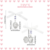 2Pcs 316 Stainless Steel Locket Oval Wedding Bouquet Pendants Decorations HJEW-UN00042-3