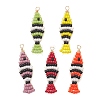 Copper Wired Glass Seed Bead Pendants PALLOY-MZ01301-1