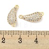 Brass Micro Pave Clear Cubic Zirconia Connector Charms KK-L211-004G-3