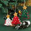 6Pcs 3 Colors Christmas Tree with Star Felt Fabric Pendant Decoration HJEW-CP0001-10-5