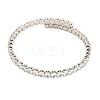 Rack Plating Brass Pave Clear Cubic Zirconia Open Cuff Bangles for Women BJEW-U004-02P-2