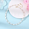 Natural Baroque Keshi Pearl Column Beaded Necklaces for Women NJEW-JN06235-1