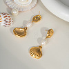 Stainless Steel Shell Shape Dangle Stud Earrings HG2493-2