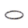 Bohemian Natural Labradorite & Golden Synthetic Non-magnetic Hematite Beaded Stretch Bracelets for Women Men LS-NY1304-4-1