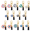 11Pcs Evil Eye Theme Alloy Enamel & Faux Suede Tassel Pendant Decorations HJEW-NB00337-1