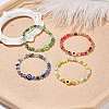 Glass & Resin Evil Eye Beaded Stretch Bracelet for Women BJEW-JB08599-2