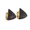 Brass Micro Pave Cubic Zirconia Triangle Hoop Earrings FS-WG3BBE8-02-2