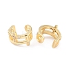 Brass Micro Pave Cubic Zirconia Cuff Earrings EJEW-K086-07G-2
