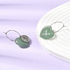Natural Green Aventurine & 304 Stainless Steel Hoop Earrings for Women EJEW-G475-04P-04-3