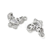 Brass Micro Pave Clear Cubic Zirconia Charms KK-P355-01B-P-2