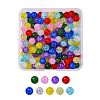 135G 9 Colors Transparent Crackle Glass Round Beads Strands CCG-SZ0001-02-1