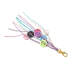 Nylon Thread Cord & Acrylic Smiling Face Pendant Decorations HJEW-JM04601-4