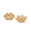 Brass Micro Pave Clear Cubic Zirconia Bead Caps KK-K374-24G-2
