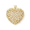 Brass Micro Pave Clear Cubic Zirconia Pendants KK-B141-03G-01-1