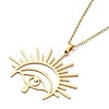 201 Stainless Steel Sun with Eye Pendant Necklace with Cable Chains NJEW-Q317-02G-2