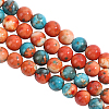 2 Strands Synthetic Ocean White Jade Round Beads Strands G-ME0001-30-1