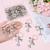 20Pcs Alloy Ballet Shoes & Dancing Girl & Heart Keychains KEYC-SC00043-3